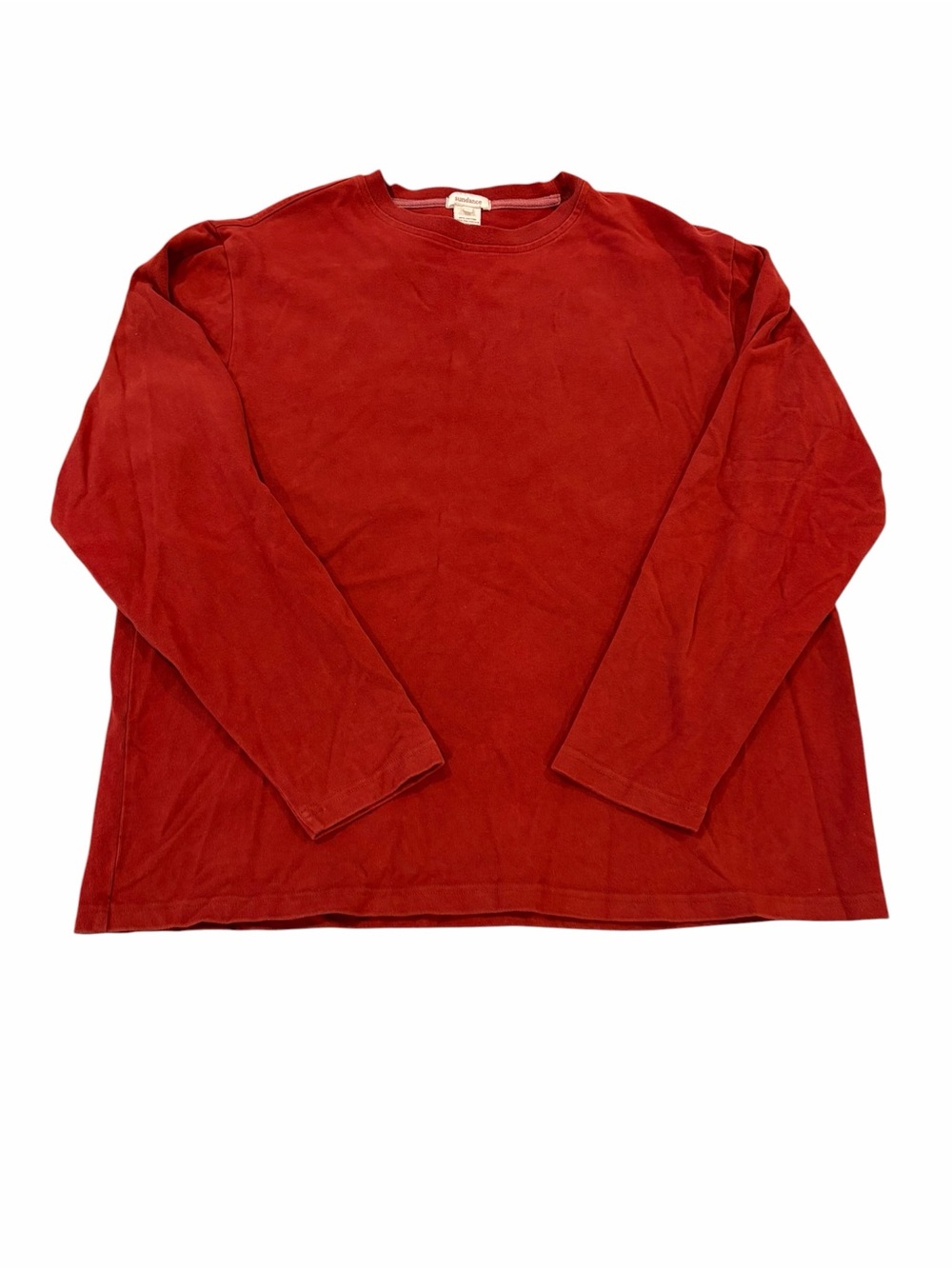 Sundance Long Sleeve Top Women’s Large Red Crew Neck Casual‎ Cotton Blend